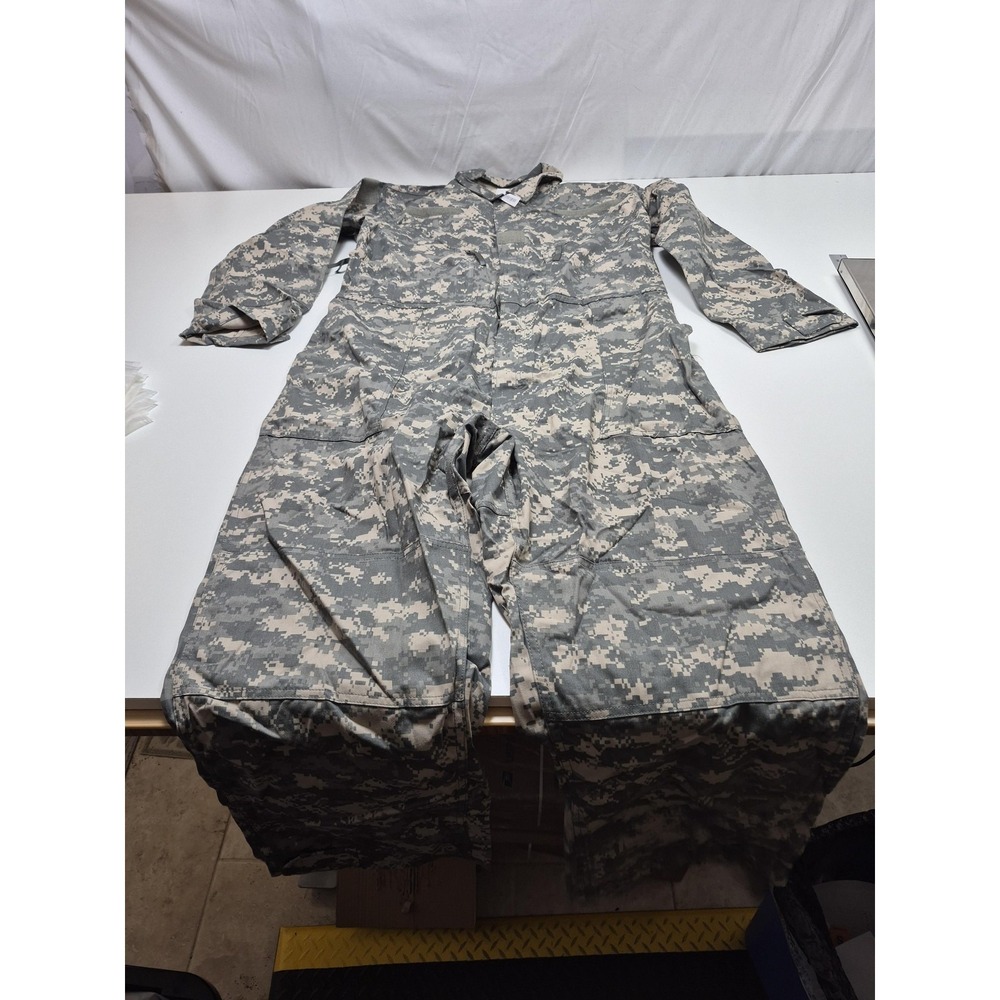 US Military Mechanics Coveralls Mens Large Gray Jumpsuit NSN 8415-01-534-7377